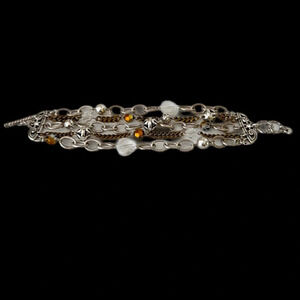 Brighton Metal Play Silver Brass Bead Bracelet 5 chain bracelet with beads charm